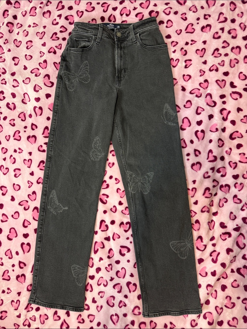 Hollister Black Butterfly-Print Jeans